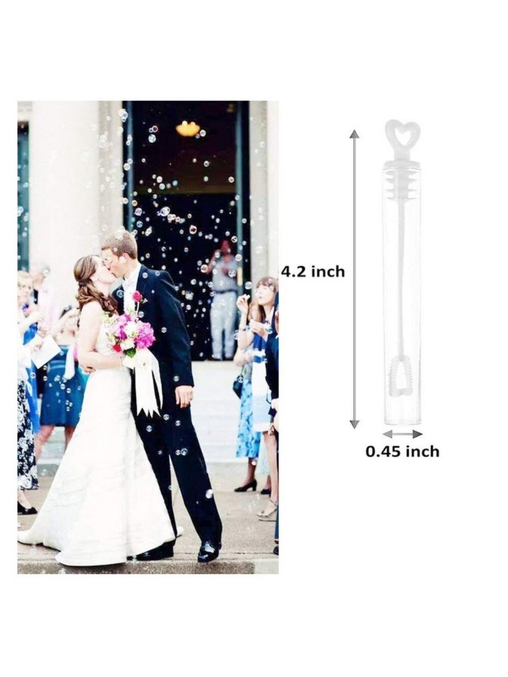100 Heart bubble wand tubes - Picture 4 of 5